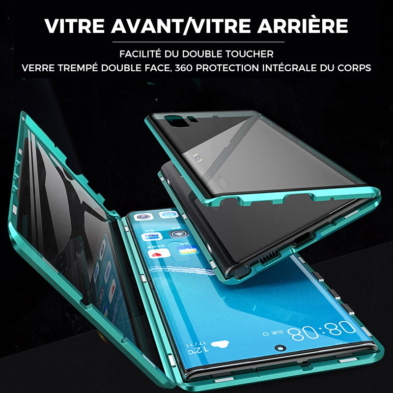 Étui de téléphone double face en verre trempé magnétique Samsung