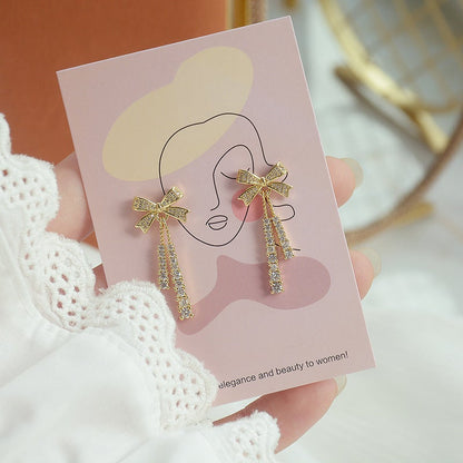 Boucles d'Oreilles en Diamant avec Nœud Français