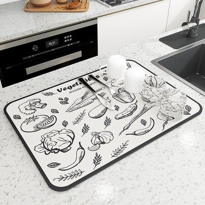Tapis de Séchage de Cuisine Polyvalent