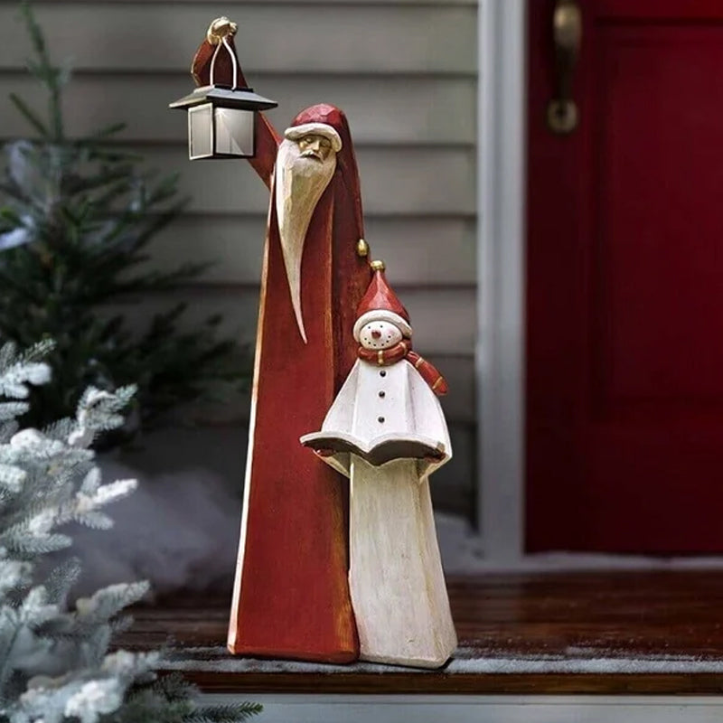Bonhomme de Neige des Bois avec Lanterne Solaire