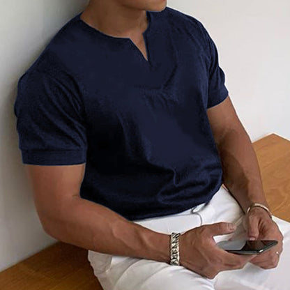 T-Shirt Athlétique Manches Courtes Col V