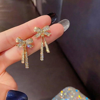 Boucles d'Oreilles en Diamant avec Nœud Français