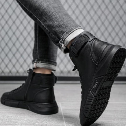 Bottes En Cuir Chaudes Noires