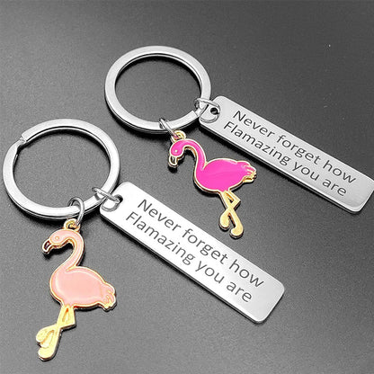 Porte-clés Flamant Rose Motivant