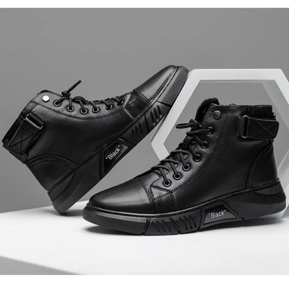 Bottes En Cuir Chaudes Noires