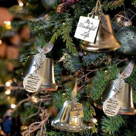 🎄Ornements de Noël Ailes D'ange Cloche-cadeau De Noël Commémoratif🎅