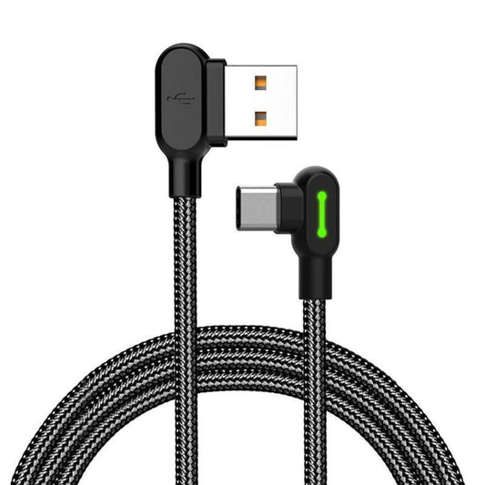 90 Dégrée Câble de Chargeur en Nylon Tressé