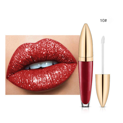 Rouge à lèvres longue durée brillant diamant 18 couleurs