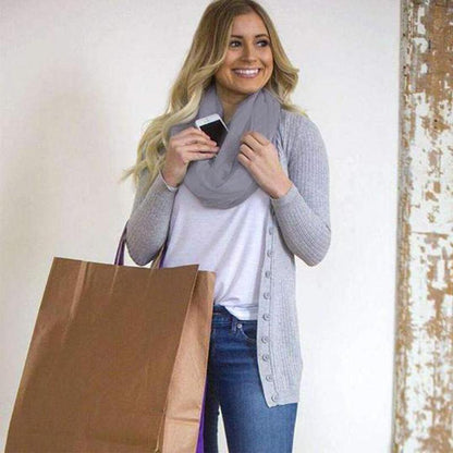 Écharpe D'hiver Avec Poche Zippée