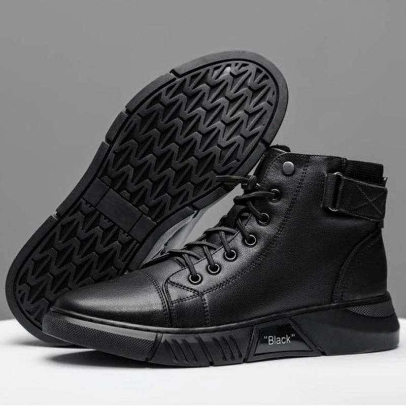Bottes En Cuir Chaudes Noires