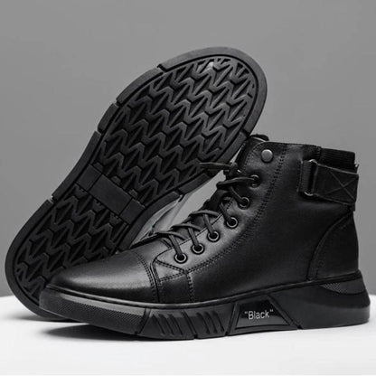 Bottes En Cuir Chaudes Noires