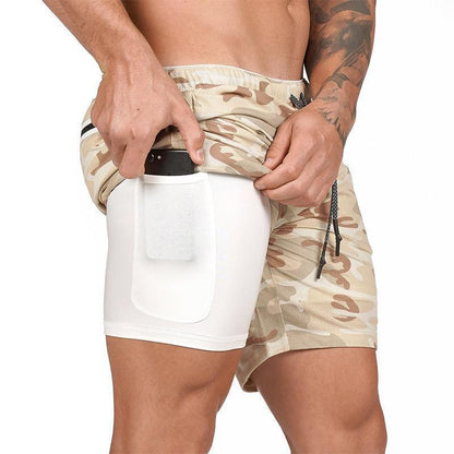 Shorts de Sport à Double Couche pour Hommes