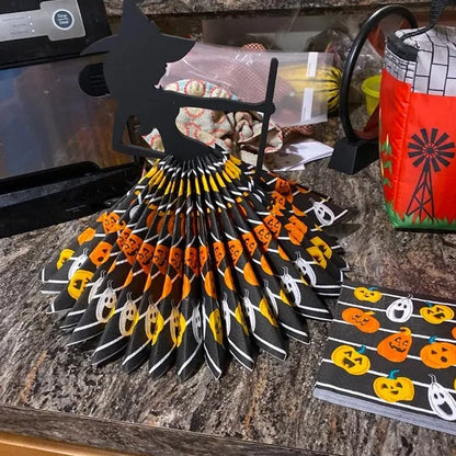 Ornement de porte-serviettes en bois de sorcière d'Halloween