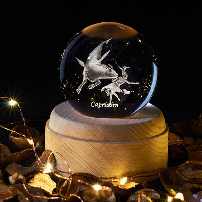Veilleuse boule de cristal rougeoyante