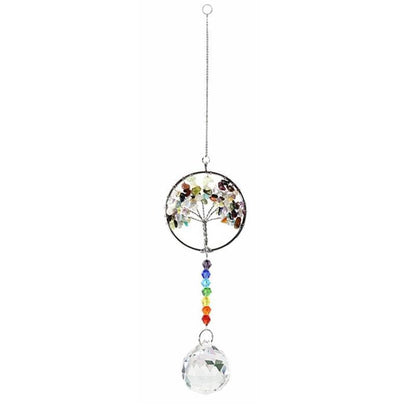 Capteur de Soleil en Cristal forme Arbre de Vie Carillon Éolien
