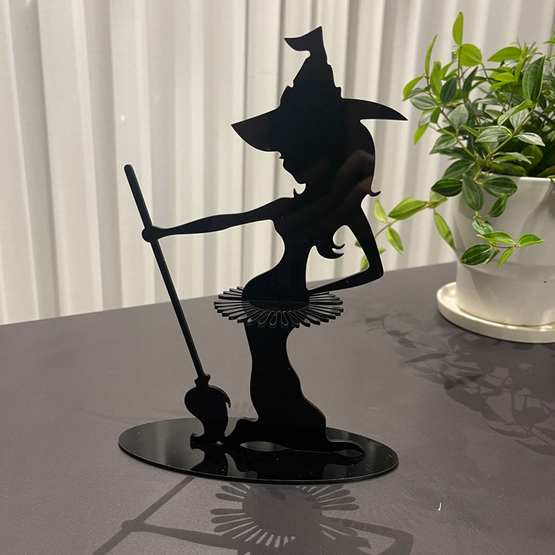 Ornement de porte-serviettes en bois de sorcière d'Halloween