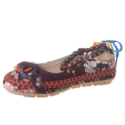 Chaussures Rondes Brodées De Perles