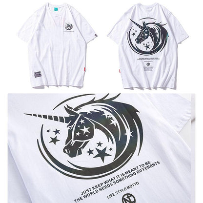 T-shirt à Motif Licorne Lumineux