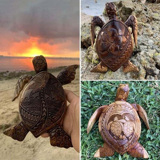 🎁Sculpture sur bois tortue hawaïenne