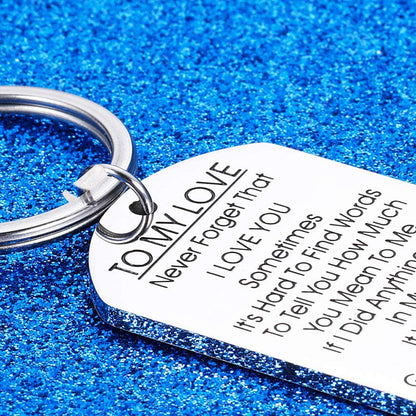 TO MY LOVE - Porte-clés motivant en acier inoxydable