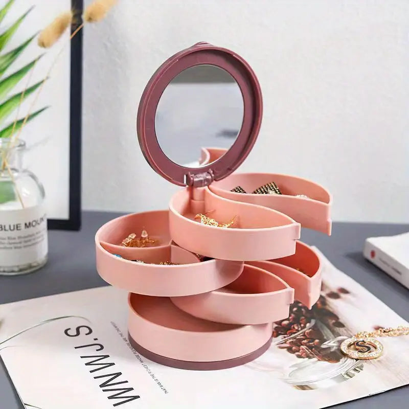 Boîte à bijoux rotative multicouche