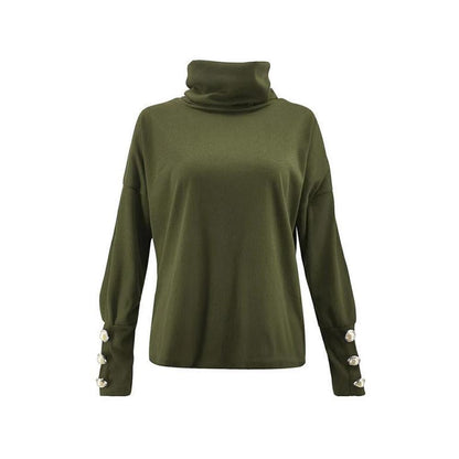 Pull décontracté uni à manches longues