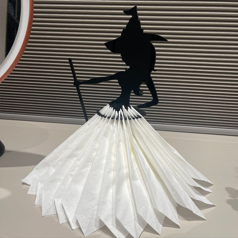 Ornement de porte-serviettes en bois de sorcière d'Halloween