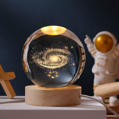 Veilleuse boule de cristal rougeoyante