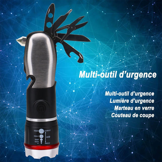 Lampe de poche à LED à outils multiples d'urgence