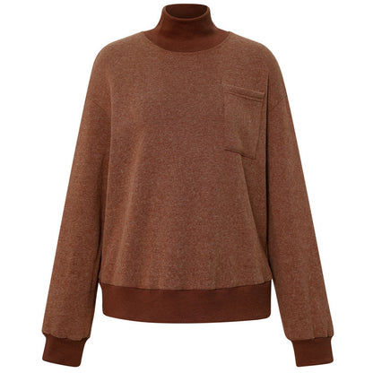 Col roulé uni avec poche