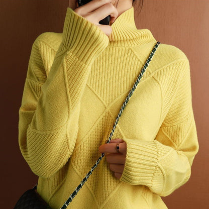 Cardigan ample en cachemire à col roulé