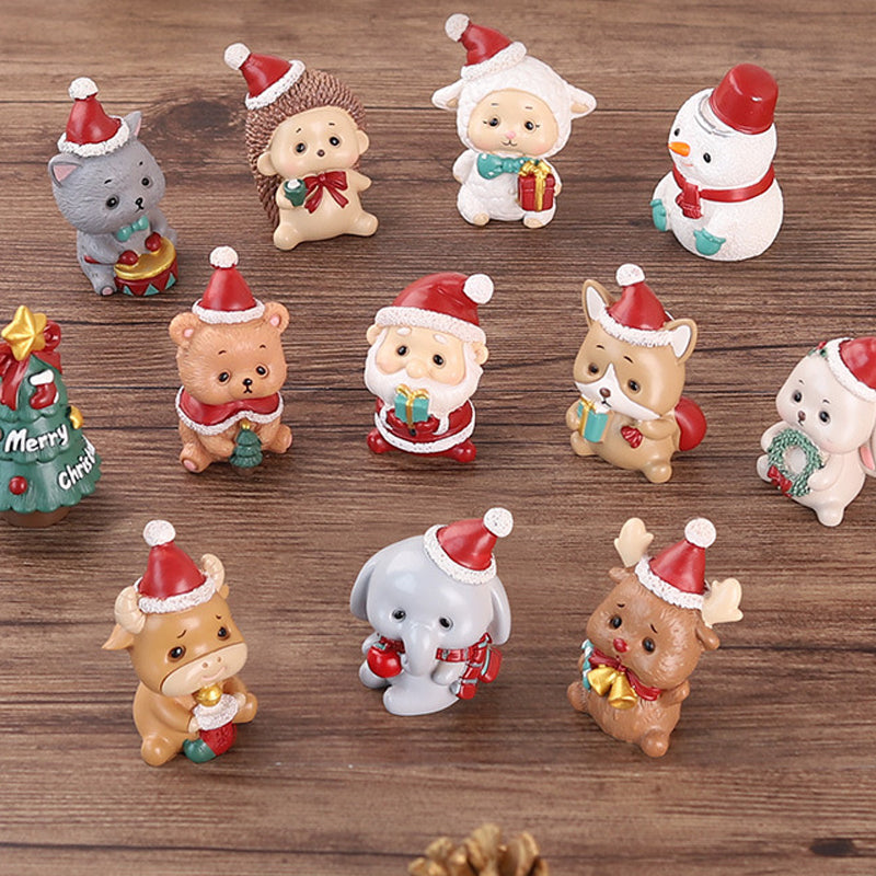 Ornements de père Noël animaux faits à la main