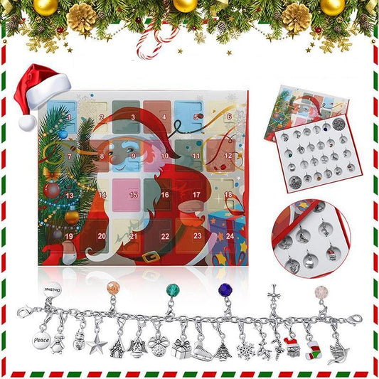🎁Calendrier De Compte à Rebours 24 jours Bricolage Perlé Boîte Aveugle Cadeau De Noël Bracelet