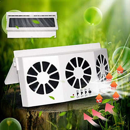 Ventilateur d'aération de fenêtre de voiture à énergie solaire