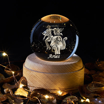 Veilleuse boule de cristal rougeoyante