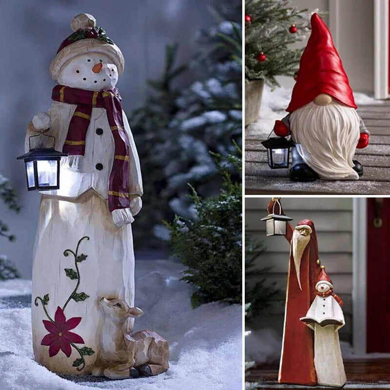 Bonhomme de Neige des Bois avec Lanterne Solaire