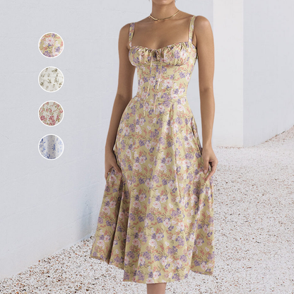 Robe d'été Bustier à Imprimé Carmen