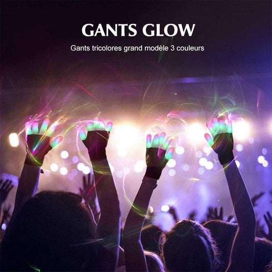 Gants LED Finger Lights 3 Couleurs 6 Modes