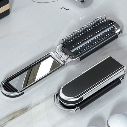 Brosse à cheveux miroir pliant de voyage