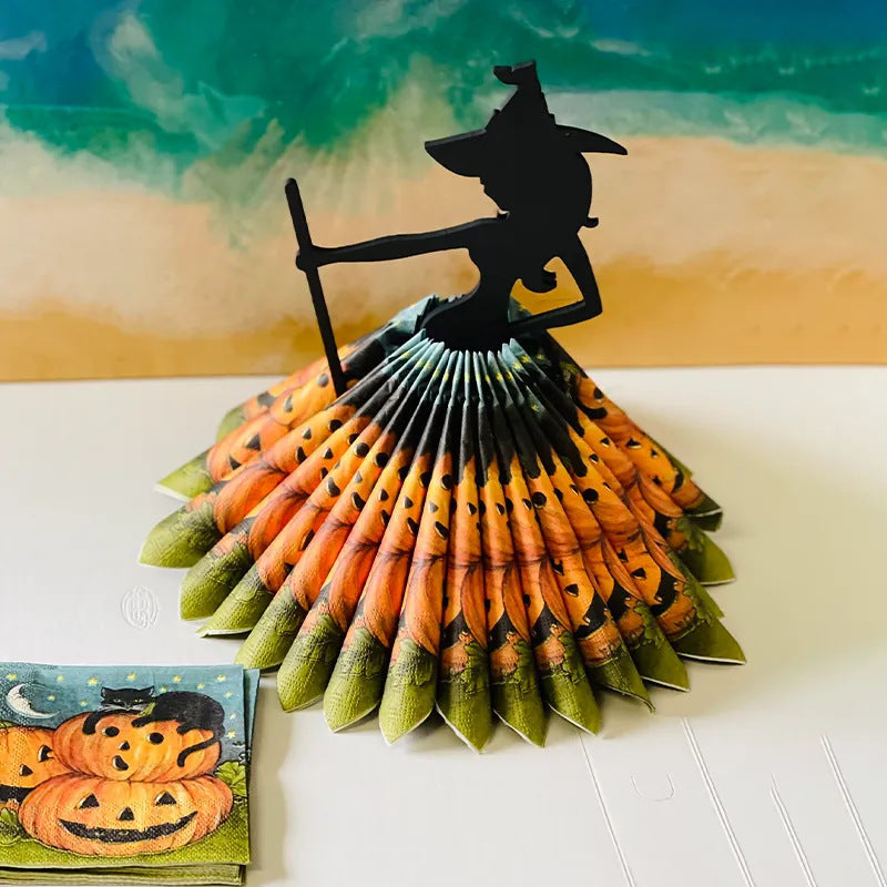 Ornement de porte-serviettes en bois de sorcière d'Halloween