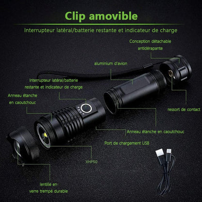 Lampe de Poche Militaire Laser Étanche