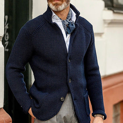 Manteau en Tricot à Col Montant pour Hommes