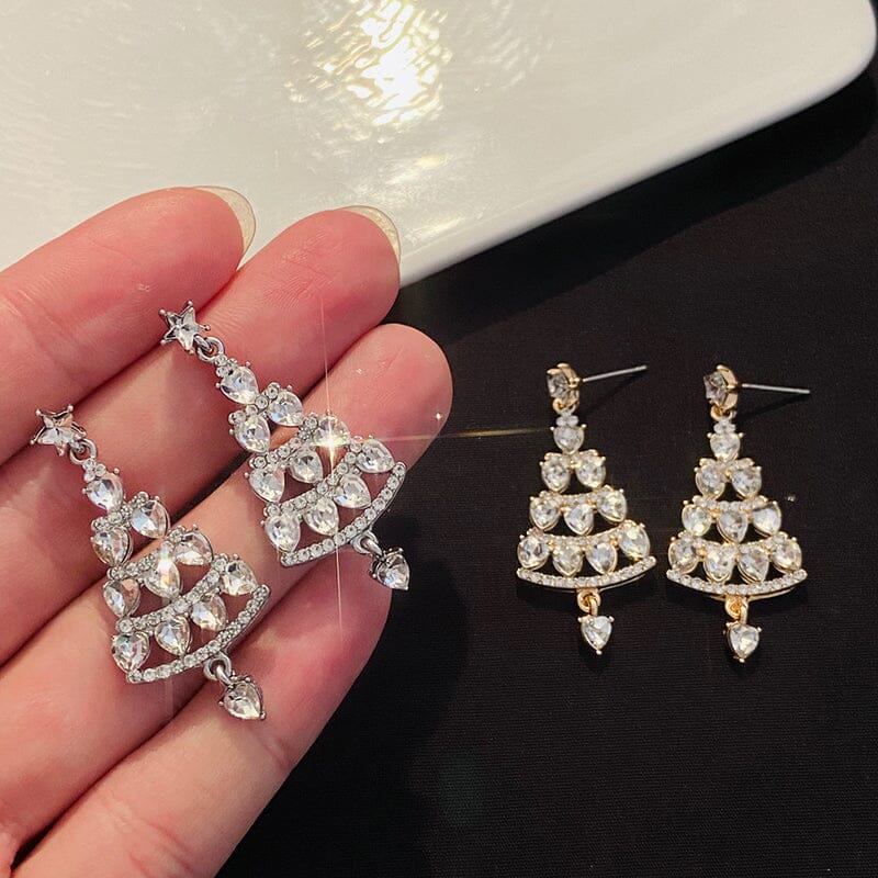 Boucles d'oreilles sapin de Noël scintillantes