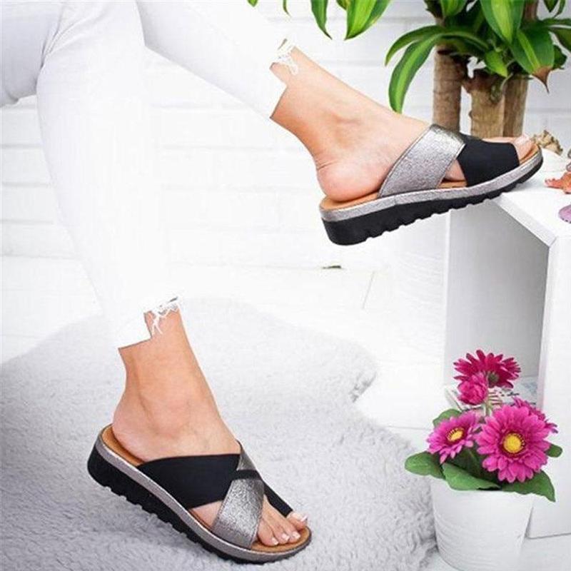 Femmes Plate-Forme Sandales Confortables Peep Toe