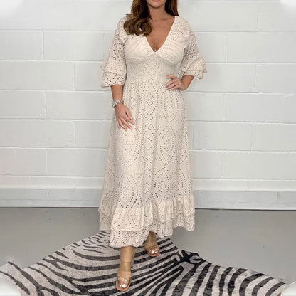 🎉Spécial été🎉Robe brodée ample à taille haute