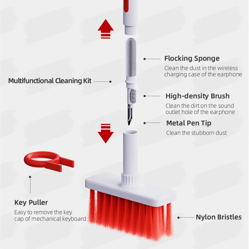 🌲Brosse de Nettoyage 5 en 1 pour Clavier et Écouteurs