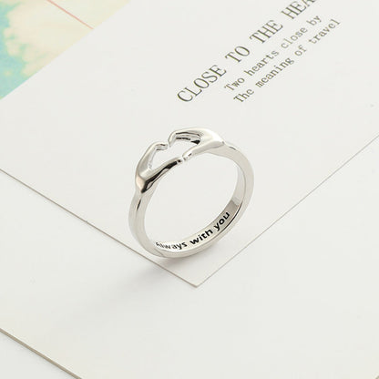 Bague de Couple de Mains Étreintes Aimantes