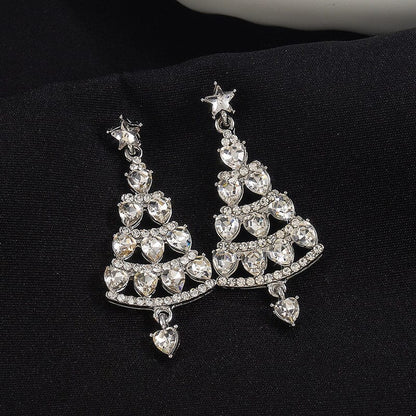 Boucles d'oreilles sapin de Noël scintillantes