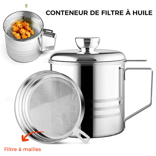 Récipient à graisse domestique avec crépine