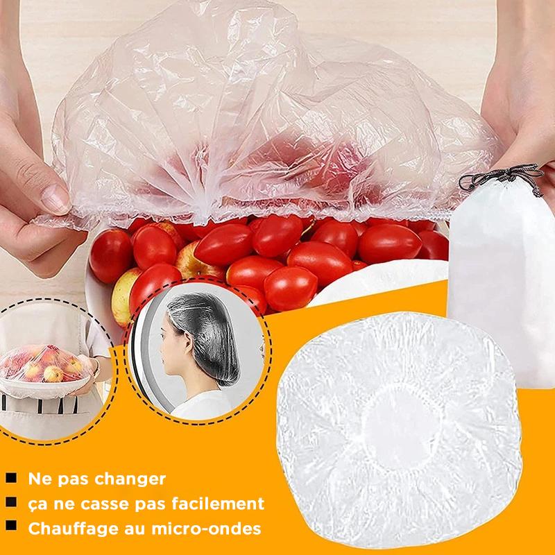 Couvertures Alimentaires Jetables Sacs de Conservation Frais (100PCS)